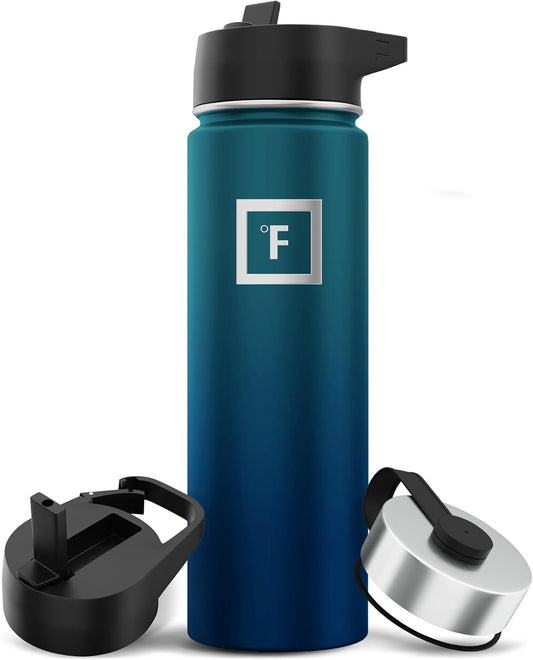 👉 Edelstahl Trinkflasche mit Strohhalm, Doppelwandig Isoliert & Auslaufsicher, BPA-frei, Für Kohlensäure Geeignet, 650–1800 ml – Sport, Fitness, Kinder & Reisen